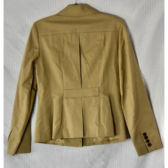 ANN TAYLOR LOFT Designer Khaki Equestrian Blazer Jacket Size 8 NEW!!! - Picture 5 of 6